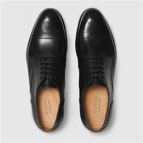 gucci black shoe laces|Gucci men's lace up shoes.